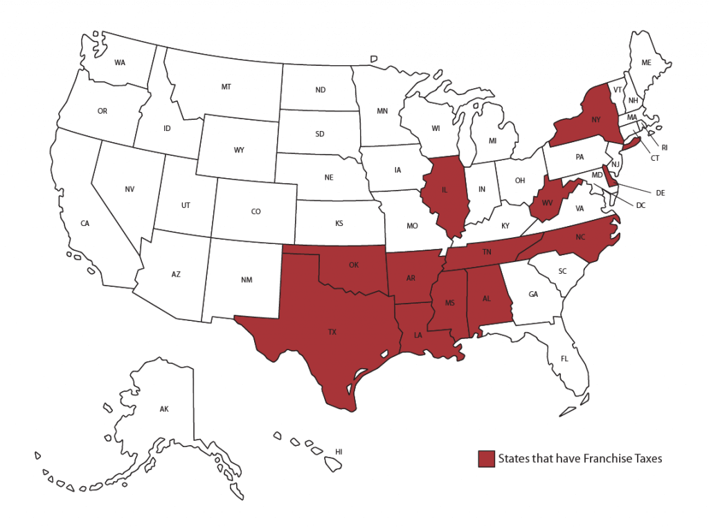 States with franchise taxes